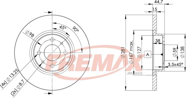 FREMAX BD-0355 - Тормозной диск autospares.lv