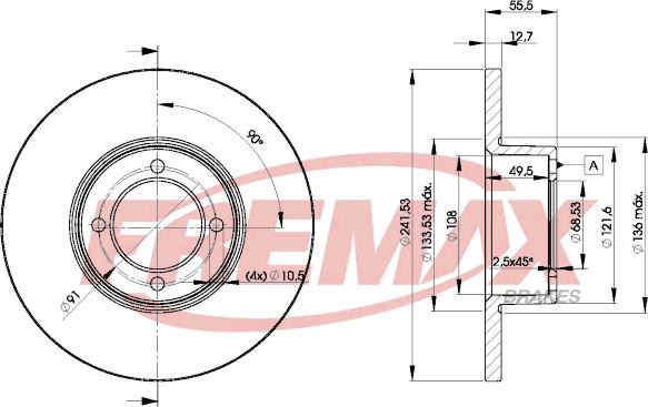 FREMAX BD-0751 - Тормозной диск autospares.lv