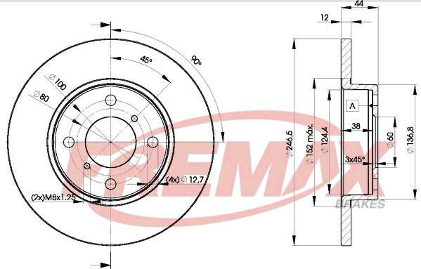 FREMAX BD-0711 - Тормозной диск autospares.lv