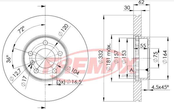 FREMAX BD-1985 - Тормозной диск autospares.lv