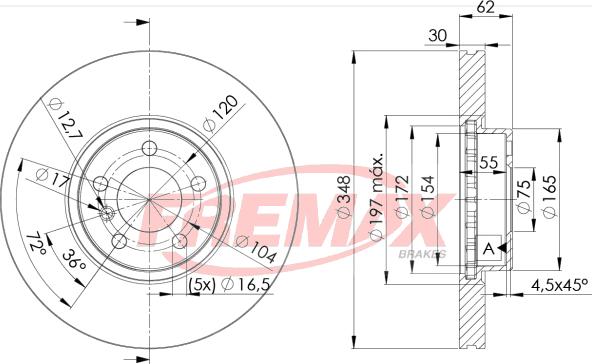 FREMAX BD-1986 - Тормозной диск autospares.lv