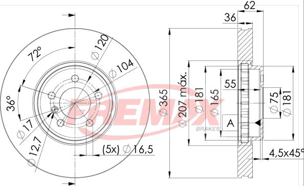 FREMAX BD-1982 - Тормозной диск autospares.lv