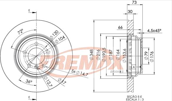 FREMAX BD-1973 - Тормозной диск autospares.lv