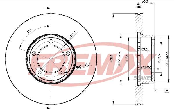 FREMAX BD-1487 - Тормозной диск autospares.lv
