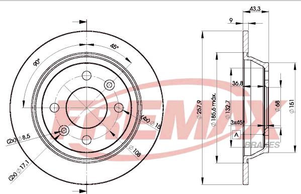 FREMAX BD-1543 - Тормозной диск autospares.lv