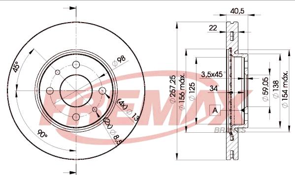 FREMAX BD-1650 - Тормозной диск autospares.lv