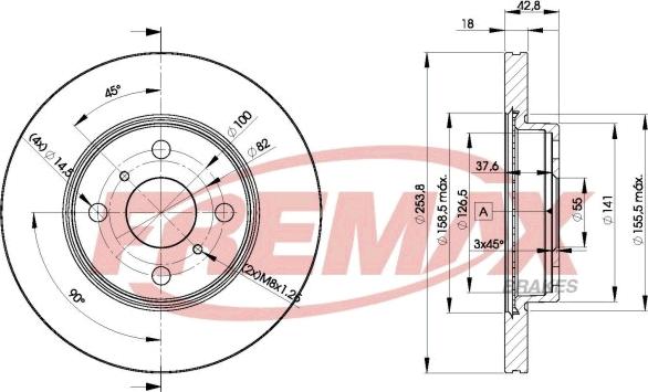 FREMAX BD-1608 - Тормозной диск autospares.lv