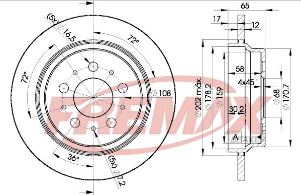 FREMAX BD-1674 - Тормозной диск autospares.lv