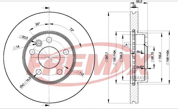 FREMAX BD-1093 - Тормозной диск autospares.lv