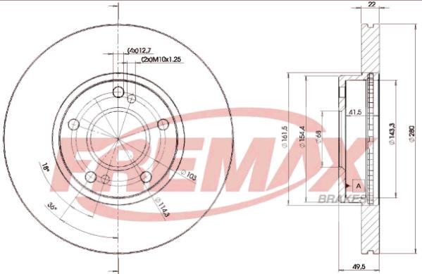 FREMAX BD-1057 - Тормозной диск autospares.lv