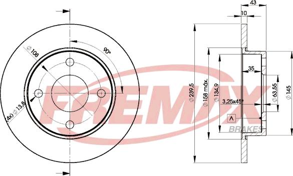 FREMAX BD-1063 - Тормозной диск autospares.lv