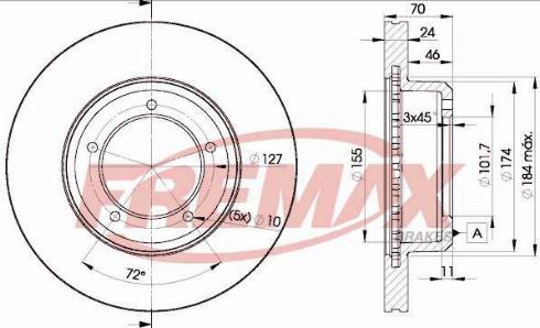 FREMAX BD-1102 - Тормозной диск autospares.lv