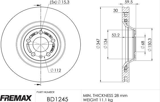 FREMAX BD-1245 - Тормозной диск autospares.lv