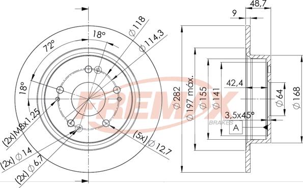 FREMAX BD-1258 - Тормозной диск autospares.lv