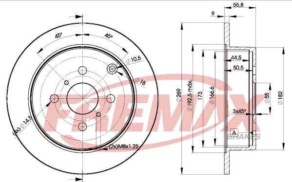 FREMAX BD-1221 - Тормозной диск autospares.lv