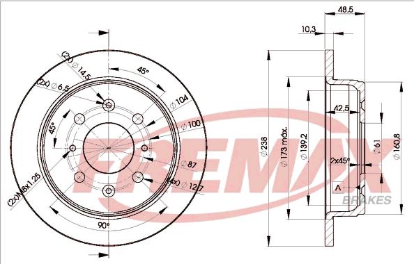 FREMAX BD-1703 - Тормозной диск autospares.lv