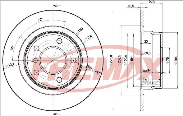 FREMAX BD-1725 - Тормозной диск autospares.lv