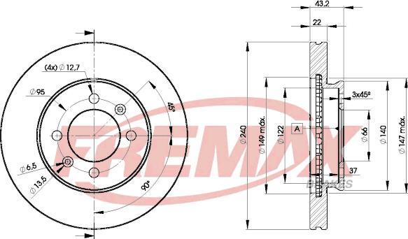FREMAX BD-8970 - Тормозной диск autospares.lv