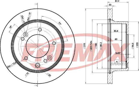 FREMAX BD-8411 - Тормозной диск autospares.lv