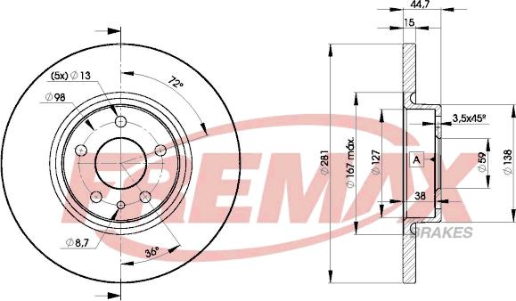 FREMAX BD-8567 - Тормозной диск autospares.lv
