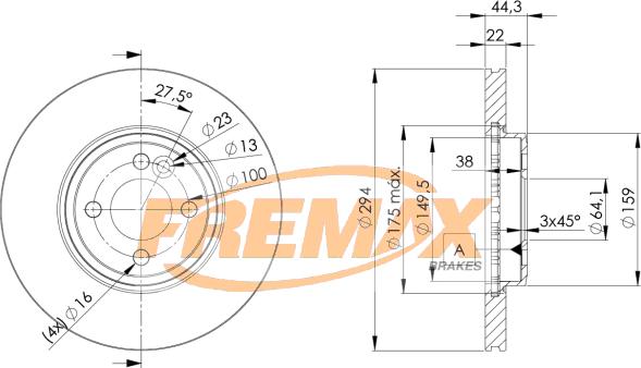 FREMAX BD-8570 - Тормозной диск autospares.lv