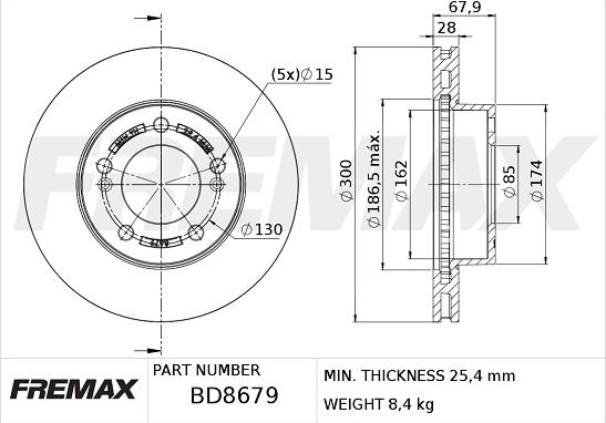 FREMAX BD-8679 - Тормозной диск autospares.lv
