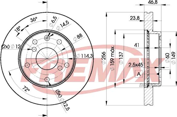 FREMAX BD-8673 - Тормозной диск autospares.lv