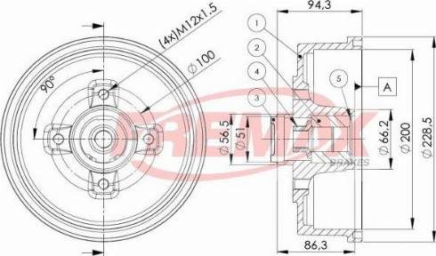 FREMAX BD-8001-KT - Тормозной барабан autospares.lv