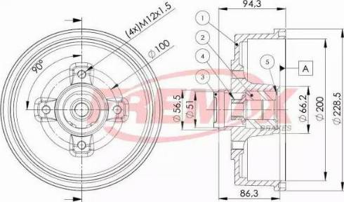 FREMAX BD-8001 - Тормозной барабан autospares.lv