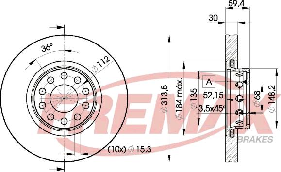 FREMAX BD-8015 - Тормозной диск autospares.lv