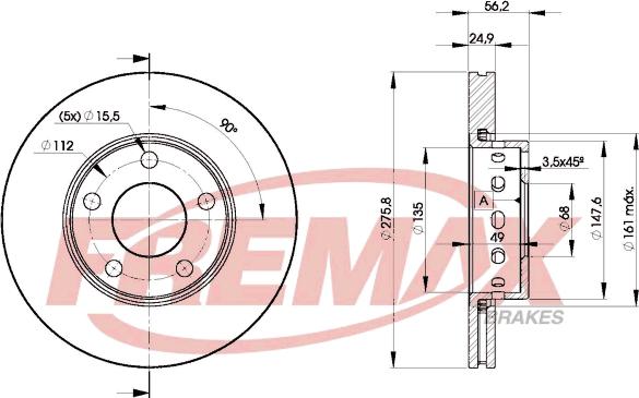 FREMAX BD-8013 - Тормозной диск autospares.lv