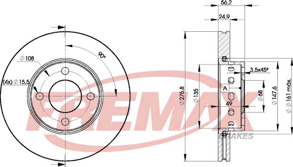 FREMAX BD-8012 - Тормозной диск autospares.lv