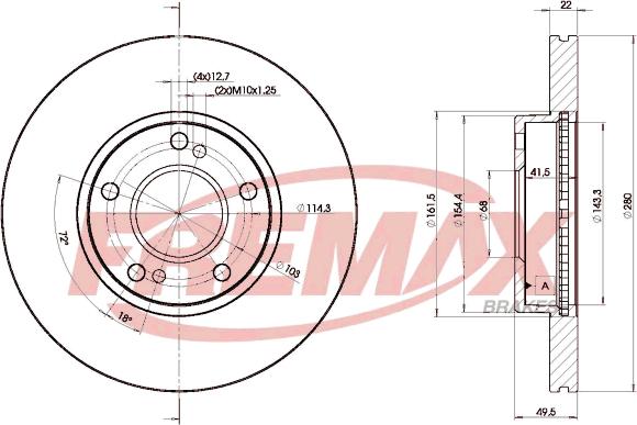 FREMAX BD-8801 - Тормозной диск autospares.lv