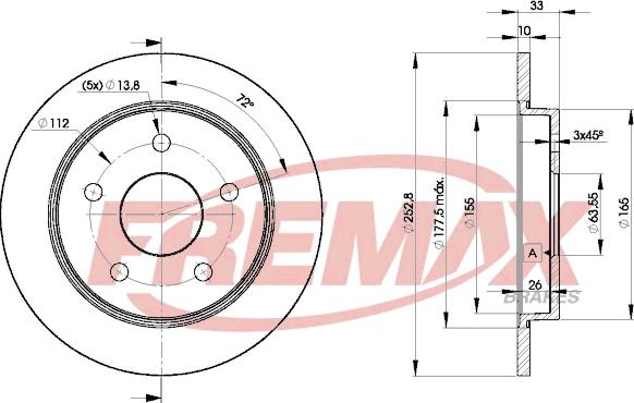 FREMAX BD-8215 - Тормозной диск autospares.lv