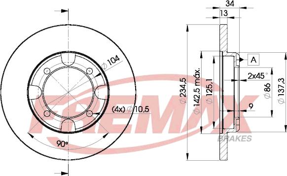 FREMAX BD-8737 - Тормозной диск autospares.lv