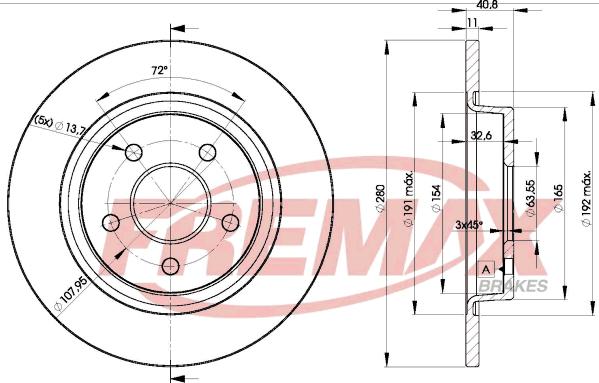 FREMAX BD-3962 - Тормозной диск autospares.lv