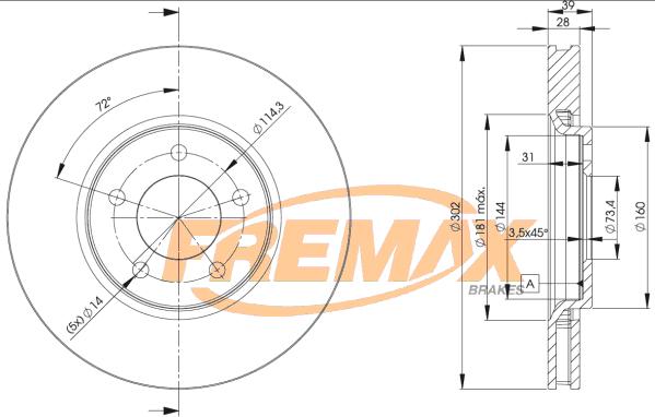 FREMAX BD-3918 - Тормозной диск autospares.lv