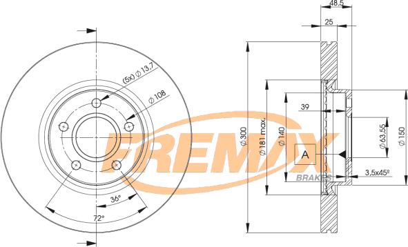 FREMAX BD-3937 - Тормозной диск autospares.lv