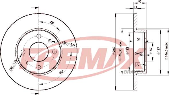 FREMAX BD-3465 - Тормозной диск autospares.lv
