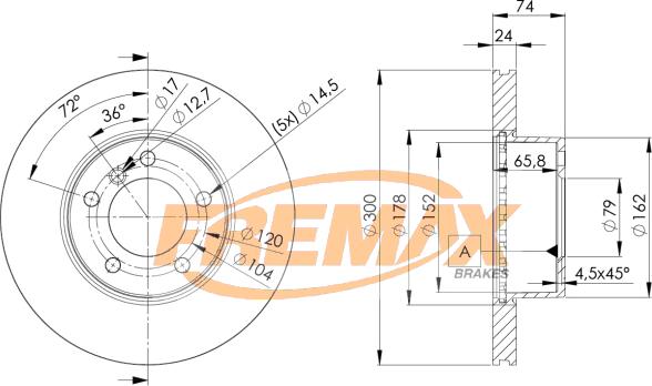 FREMAX BD-3405 - Тормозной диск autospares.lv