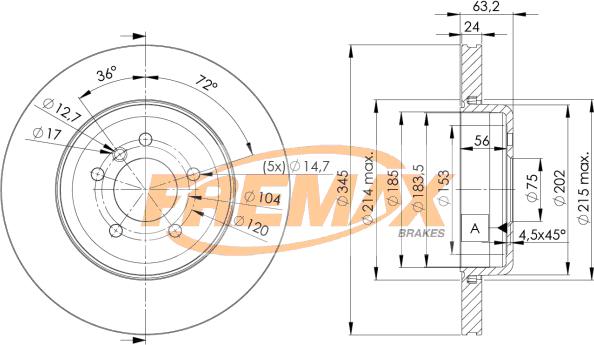 FREMAX BD-3403 - Тормозной диск autospares.lv