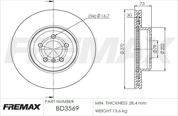 FREMAX BD-3569 - Тормозной диск autospares.lv