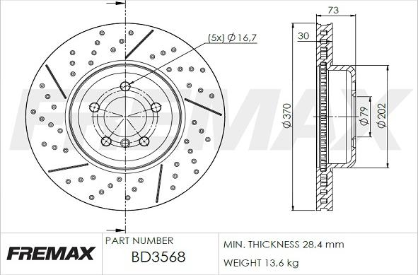 FREMAX BD-3568 - Тормозной диск autospares.lv