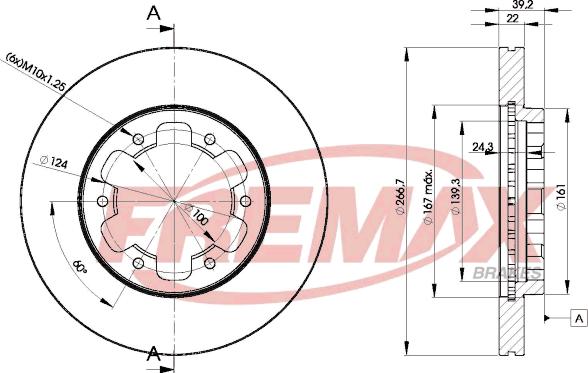 FREMAX BD-3501 - Тормозной диск autospares.lv