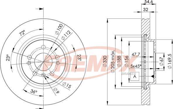 FREMAX BD-3507 - Тормозной диск autospares.lv