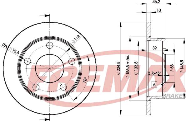 FREMAX BD-3634 - Тормозной диск autospares.lv