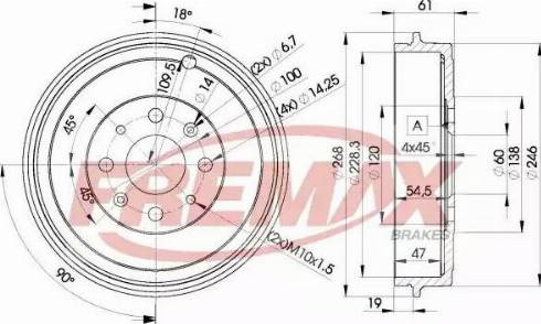 FREMAX BD-3043 - Тормозной барабан autospares.lv