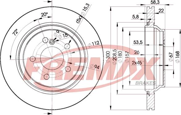 FREMAX BD-3053 - Тормозной диск autospares.lv