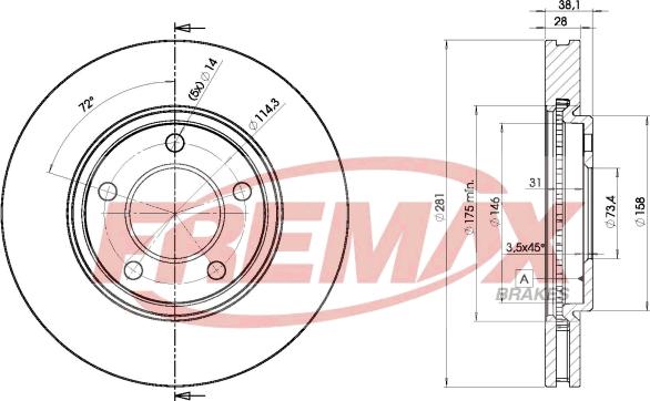 FREMAX BD-3002 - Тормозной диск autospares.lv