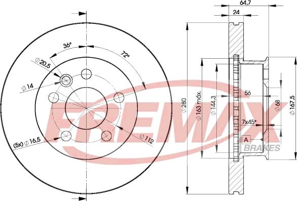 FREMAX BD-3014 - Тормозной диск autospares.lv